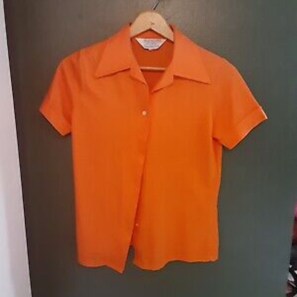 Orange Dagger Collar Blouse